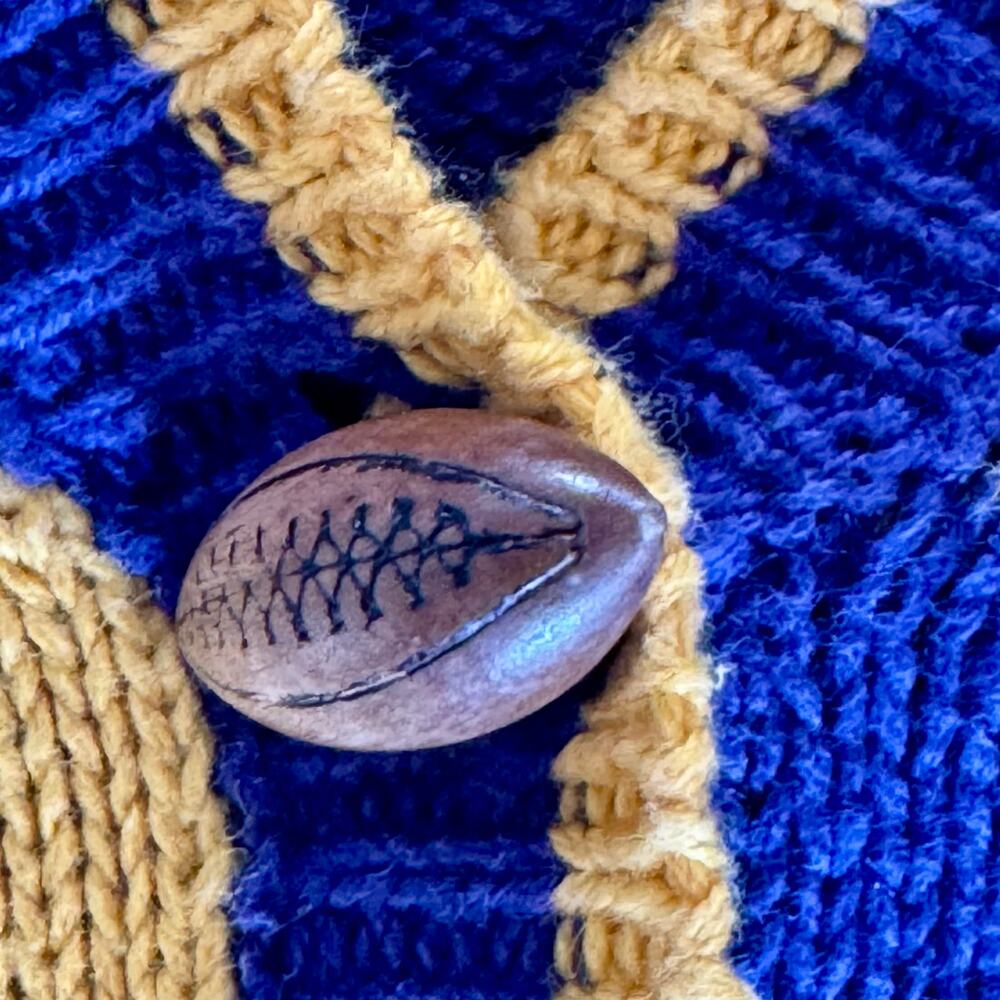 VTG Minnesota Vikings NFL Granny Sweater Cardigan Patchwork Embroidery Womens XL - Picture 13 of 13